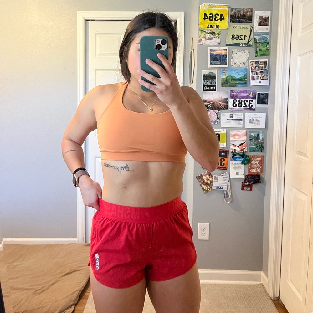 gymshark red shorts